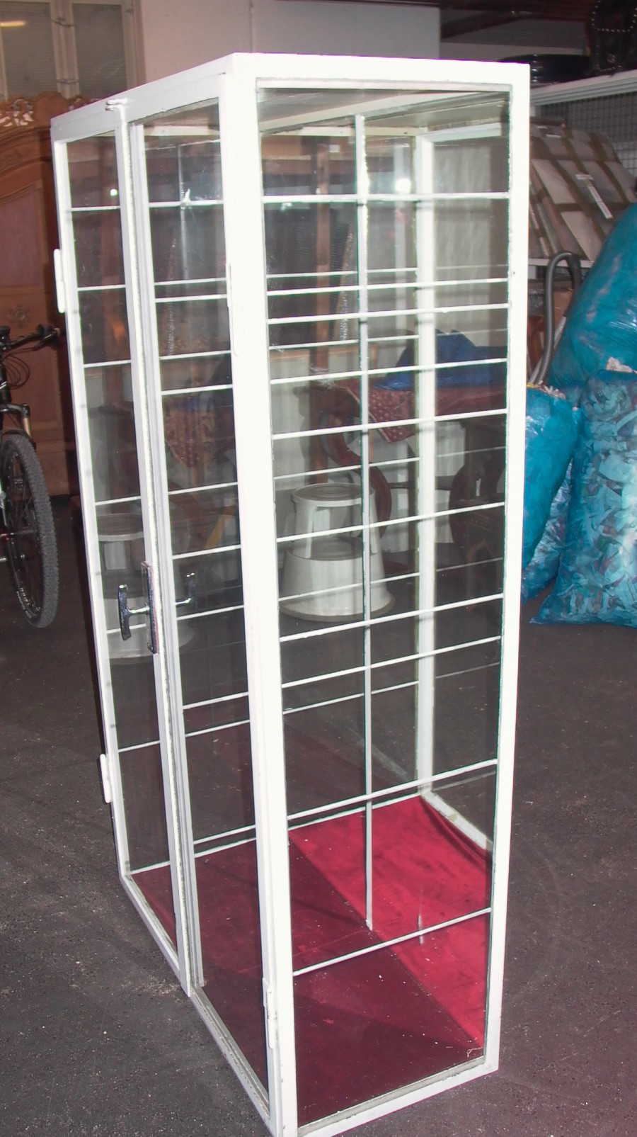  tolle Art Deco Glasvitrine 1920 Arztvitrine dreiseitig